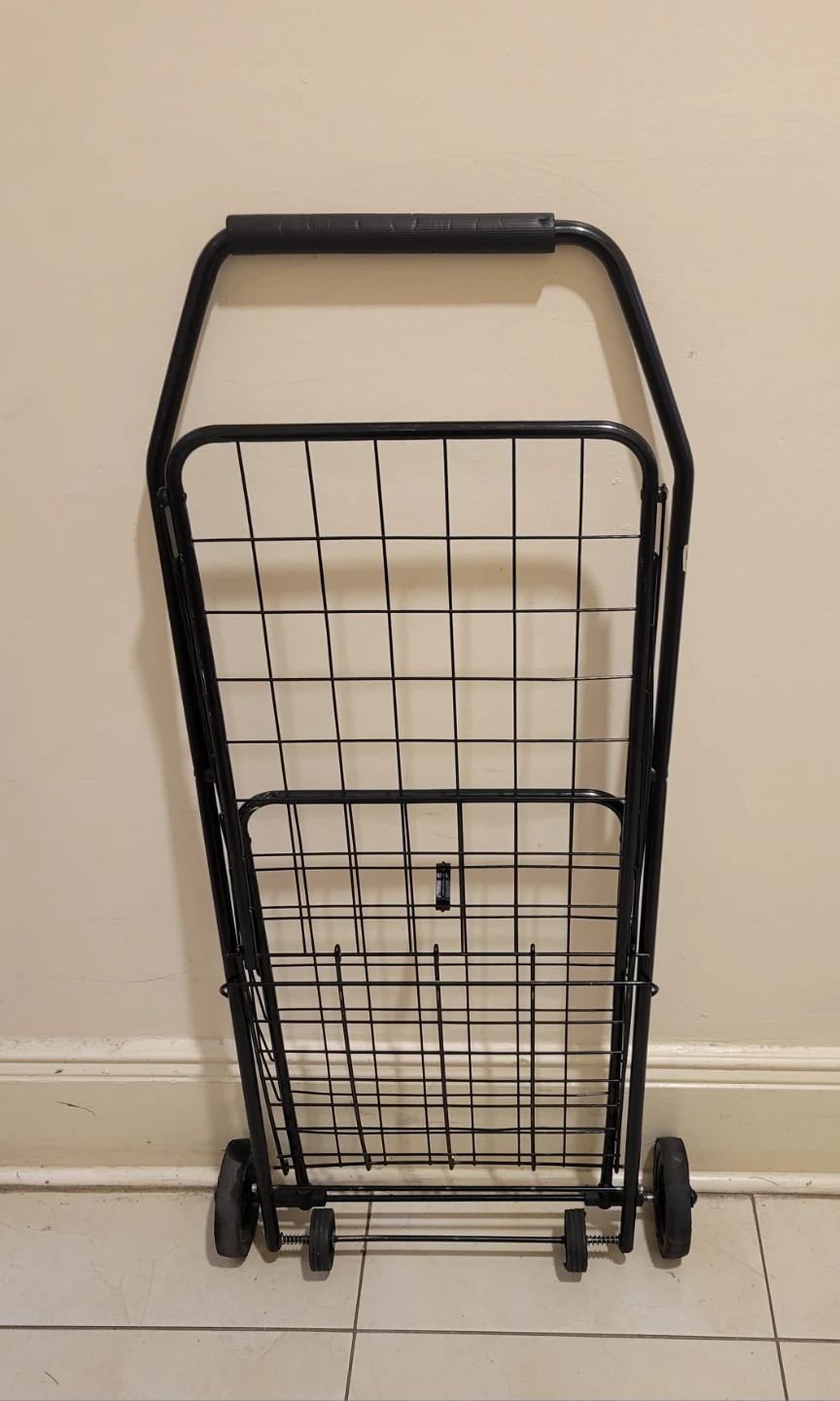 Black Metal Rolling Shopping Cart - photo 4