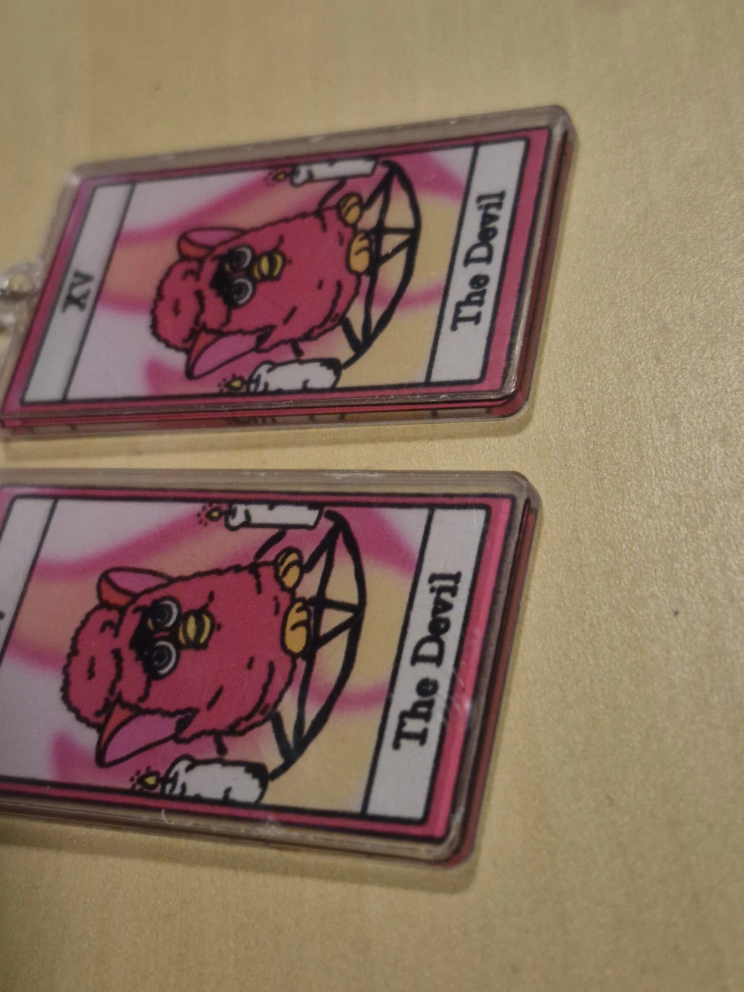 Furby The Devil Tarot Card Earrings - photo 2