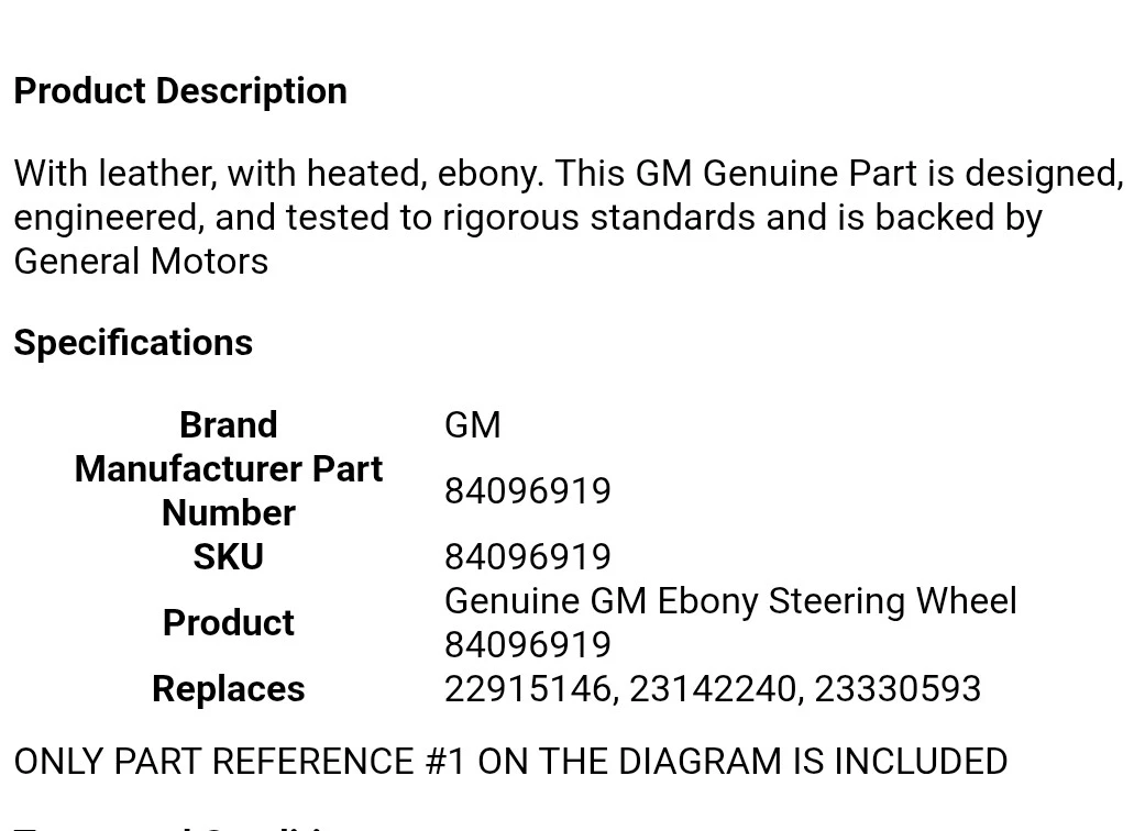 Genuine GM Ebony Heated Steering Wheel - photo 4