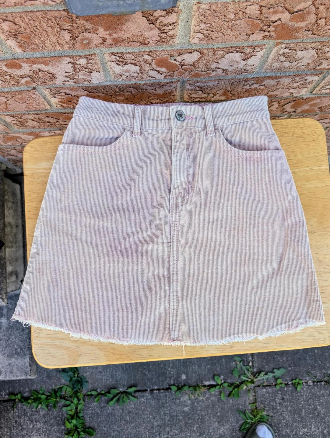 brandy melville Pink Corduroy Mini Skirt xxs waist 25 - photo 5