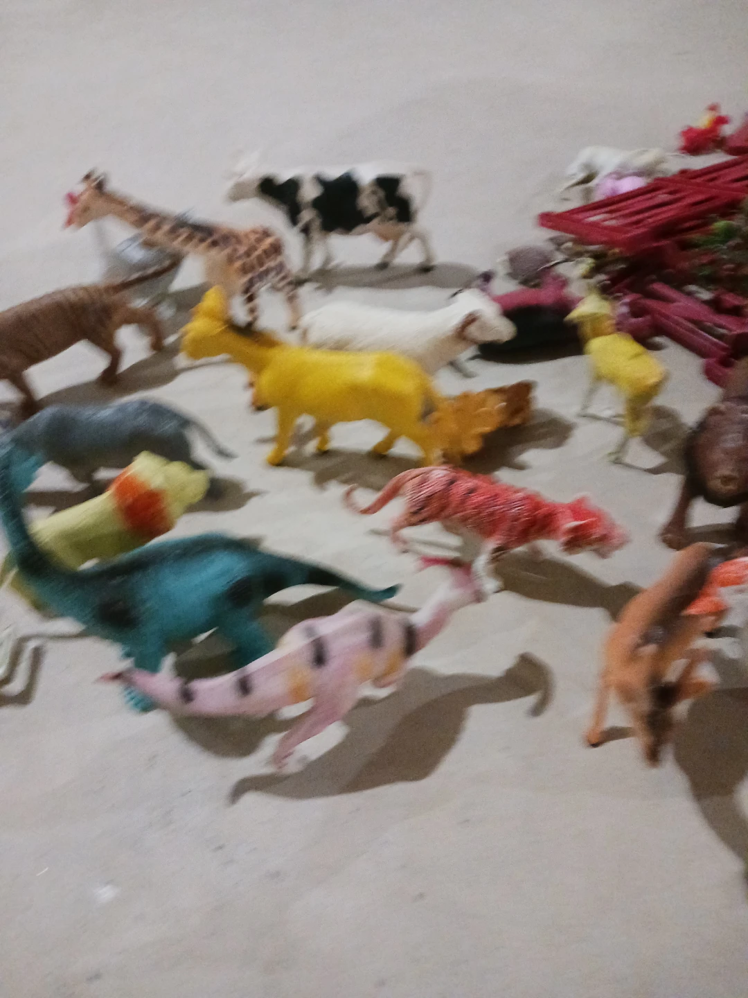 Assorted Plastic Animal and Dinosaur Figurines with Fencing