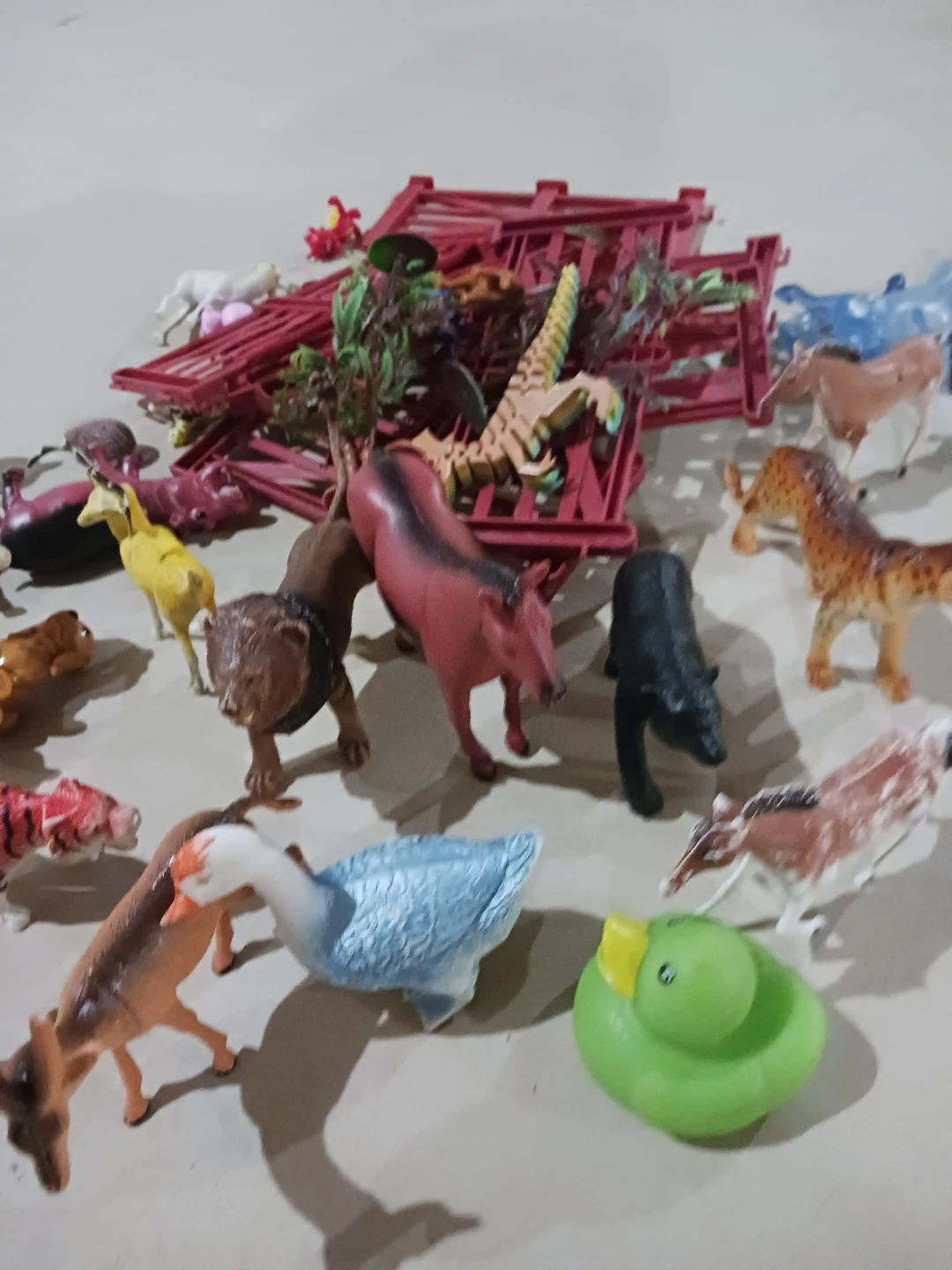 Assorted Plastic Animal and Dinosaur Figurines with Fencing - photo 2