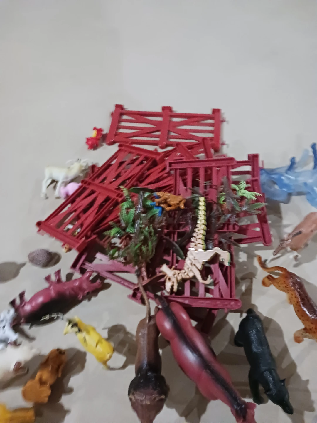 Assorted Plastic Animal and Dinosaur Figurines with Fencing - photo 4