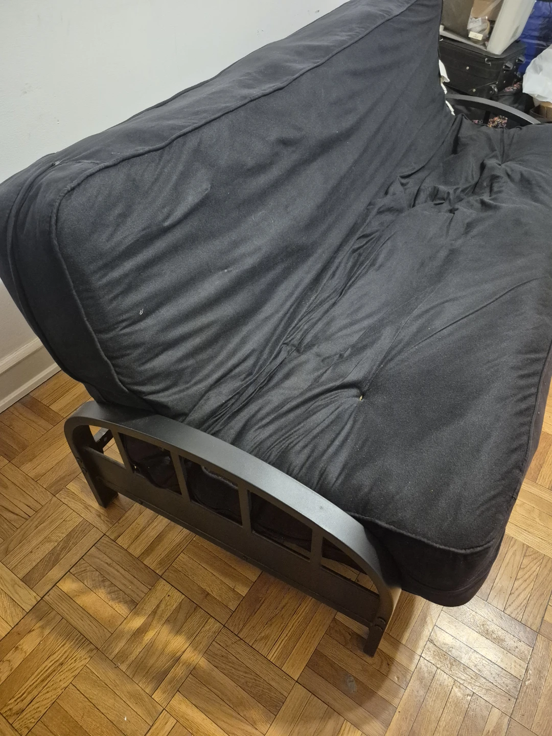 Black Futon with mattress