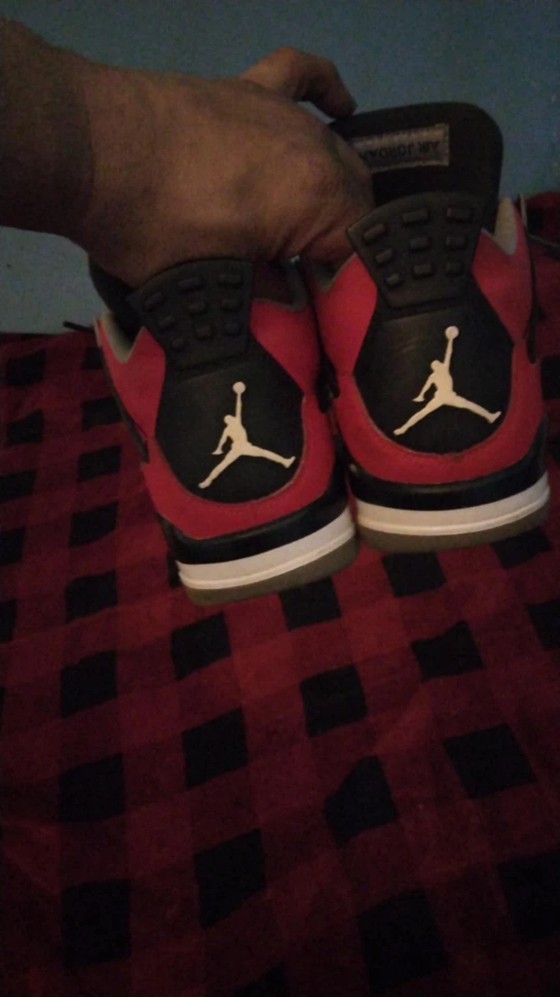 Air Jordan 4 Red Black White Sneakers - photo 3
