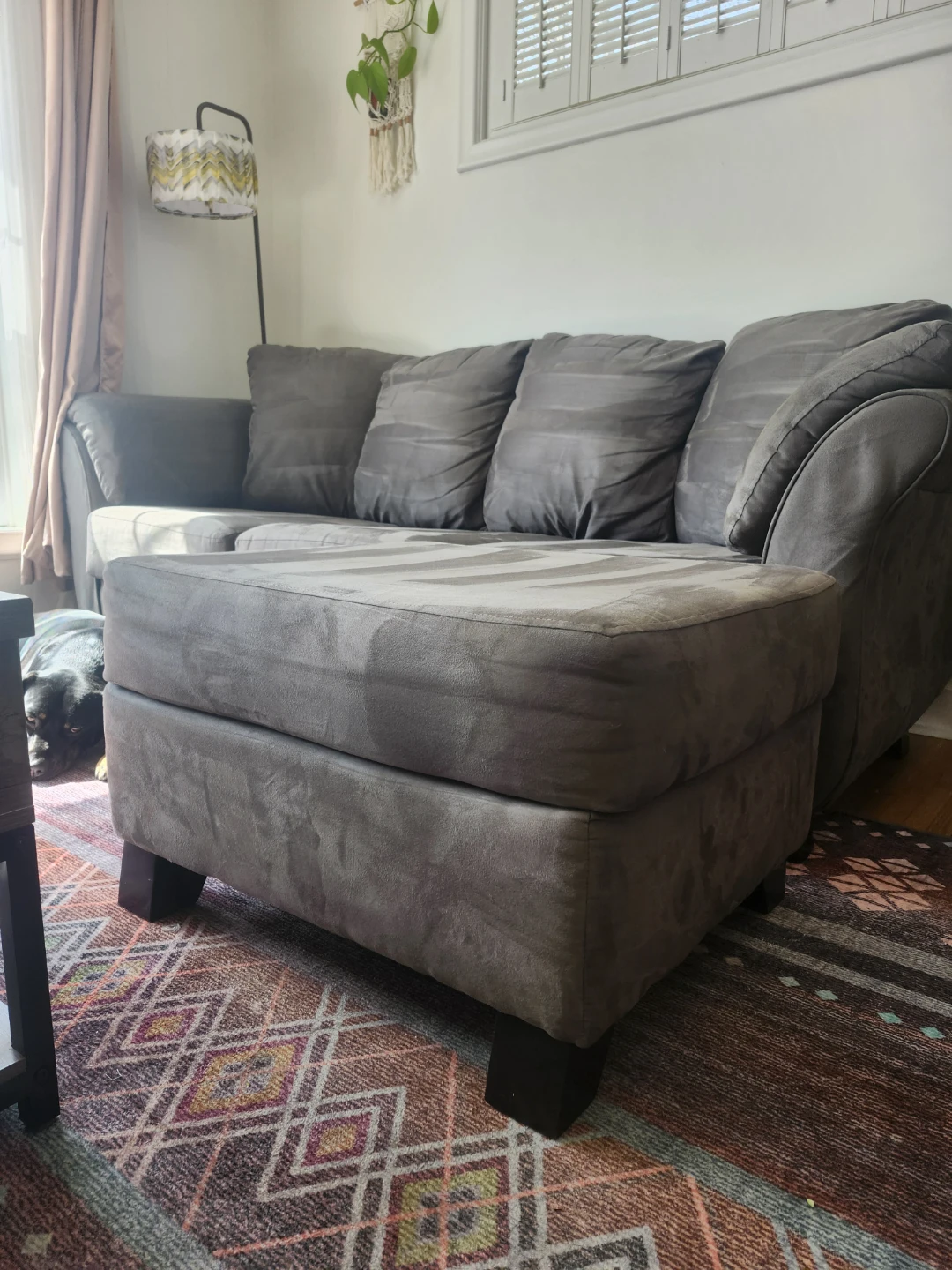 Grey Sofa with Ottoman - photo 2