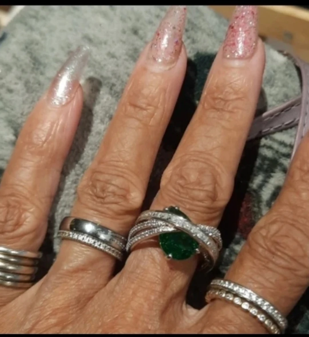 Genuine SWAROVSKI HYPERBOLA Emerald Cocktail Bridge Ring