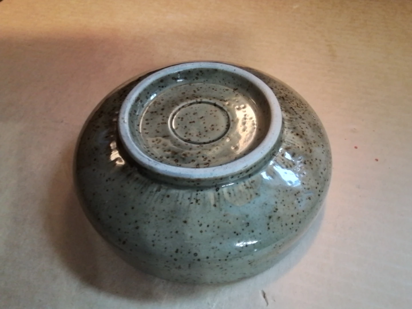Vintage Speckled Stoneware Ashtray With Apple Design 6.25" - photo 3