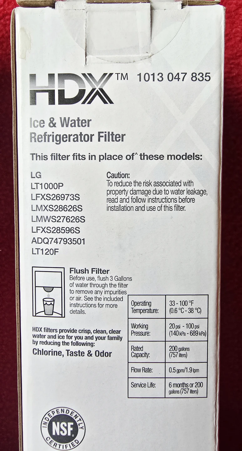 HDX Refrigerator Filter Replacement for LG LT1000P *NEW* - photo 2
