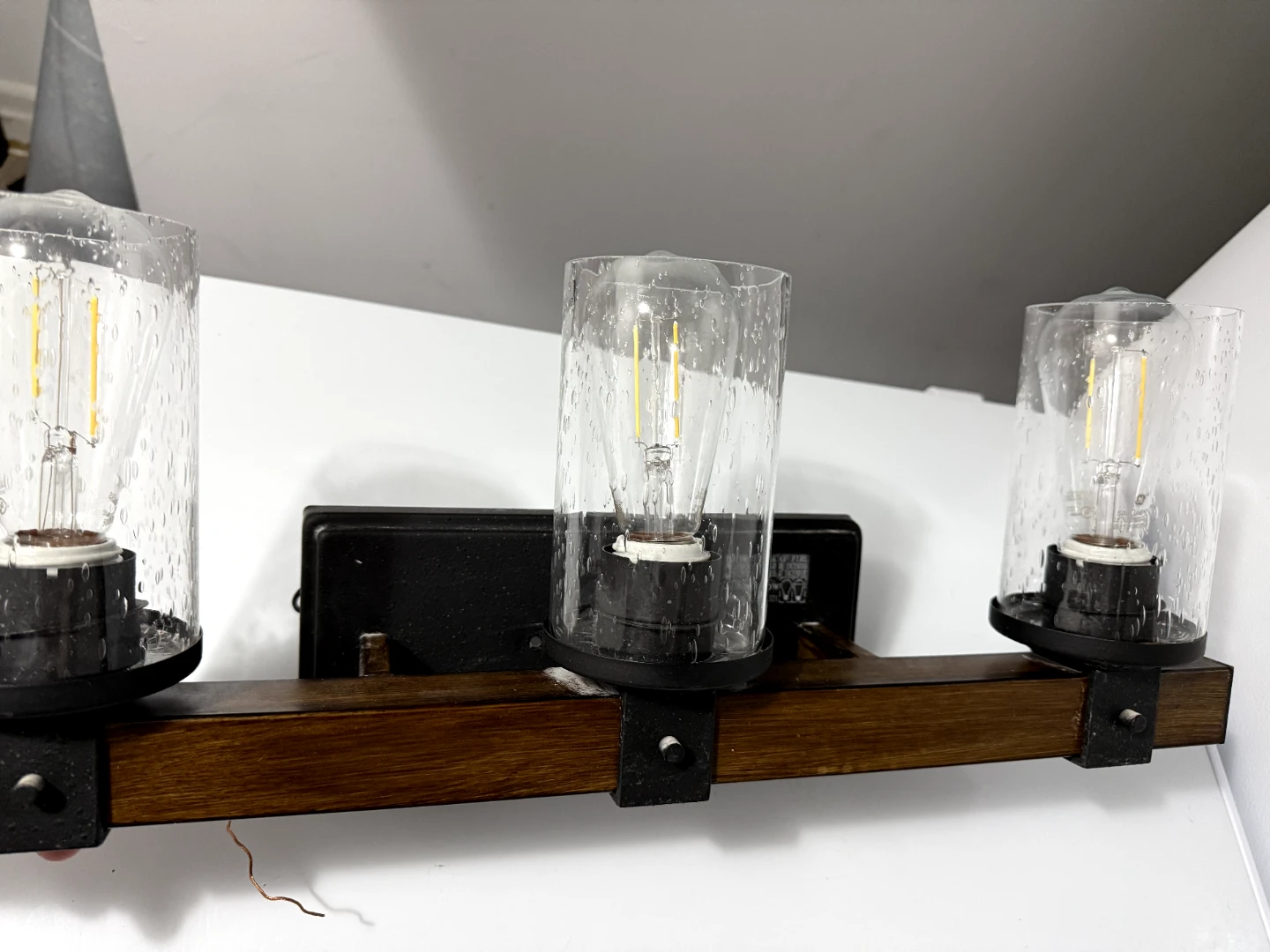 3-Light Industrial Vanity Light Fixture - photo 3
