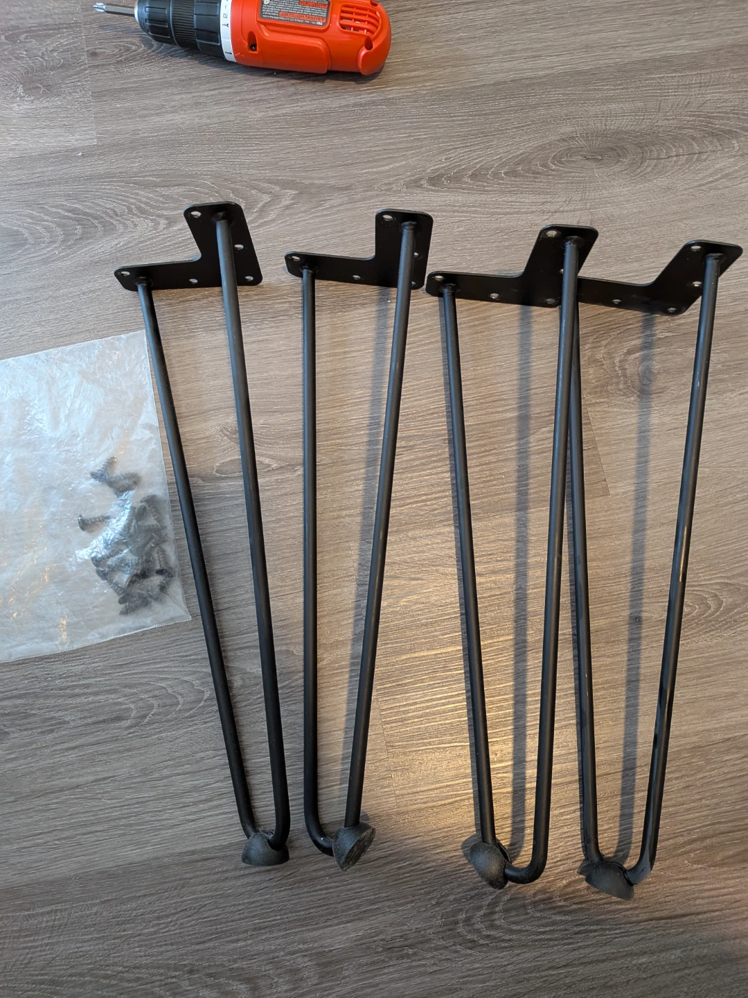 16" Satin Black Hairpin Coffee Table Legs (Set of 4) - photo 4