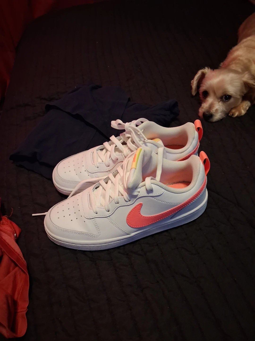 Nike Court Vision Low Women's Sneakers White/Coral Pink Sz 7.5 - photo 2