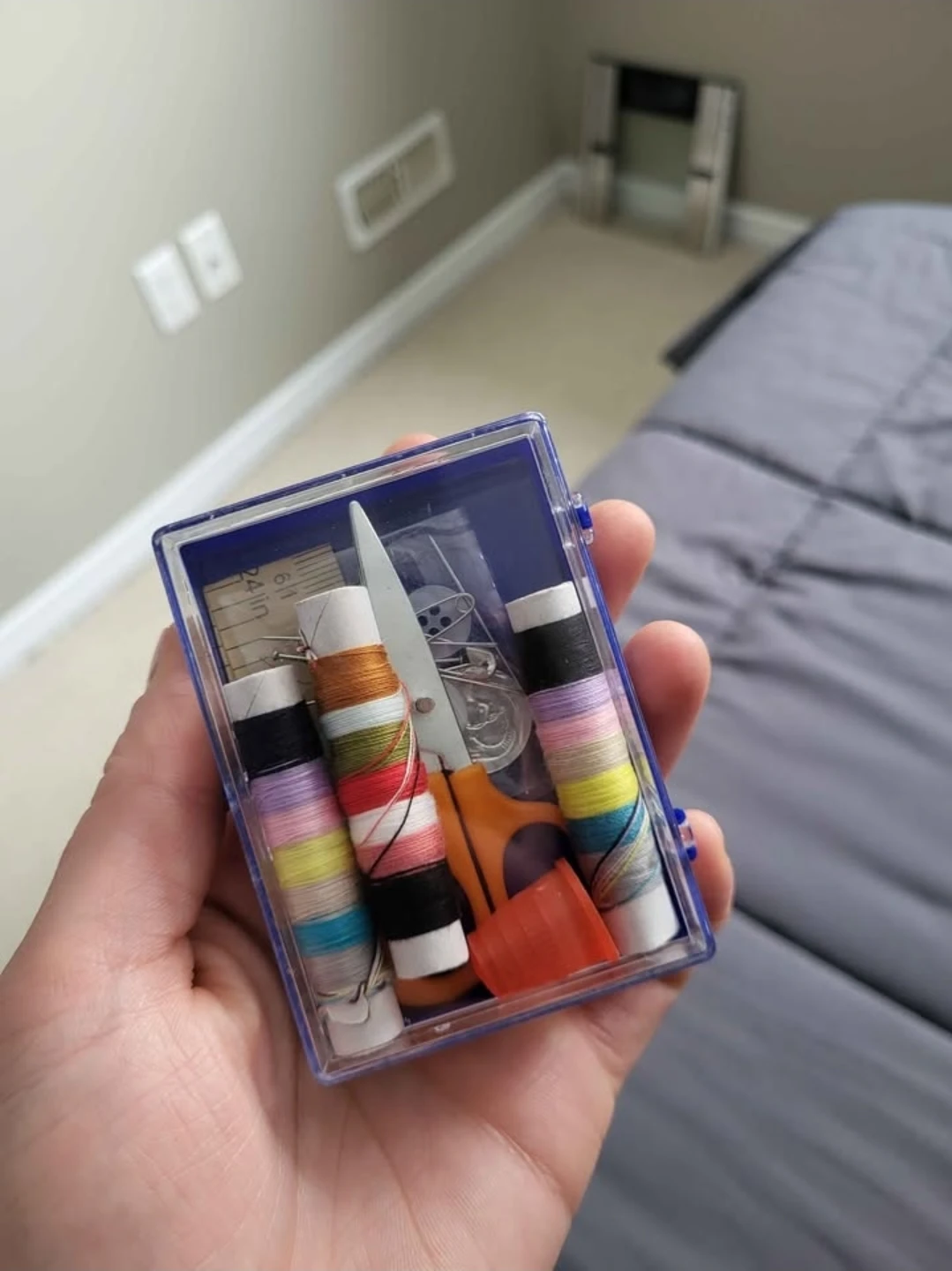 Portable Sewing Kit with Assorted Threads
