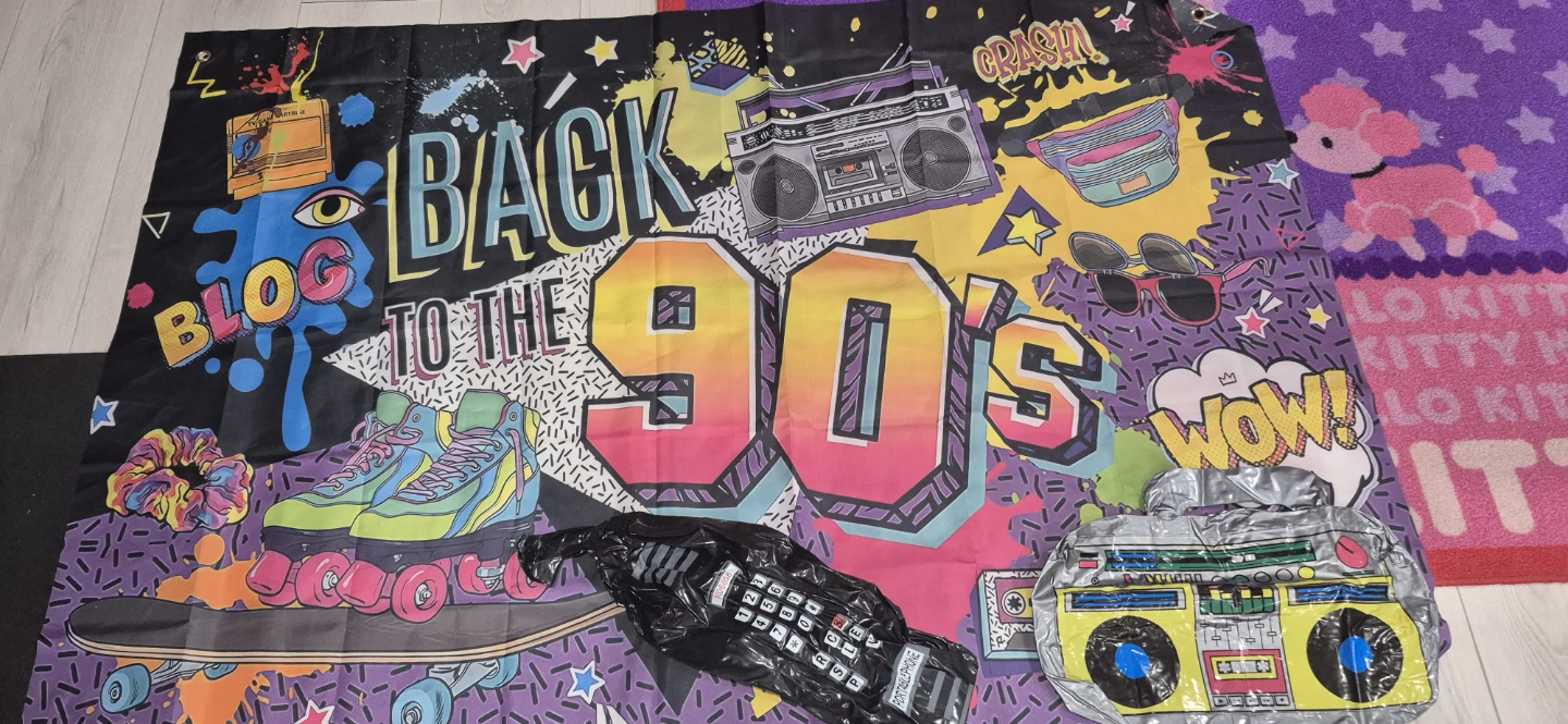 Back to the 90's Party Banner and Inflatable Boombox - photo 2