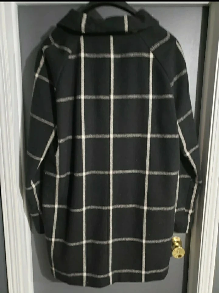 Old Navy Plaid Wool Blend Blazer Jacket Size M - photo 2