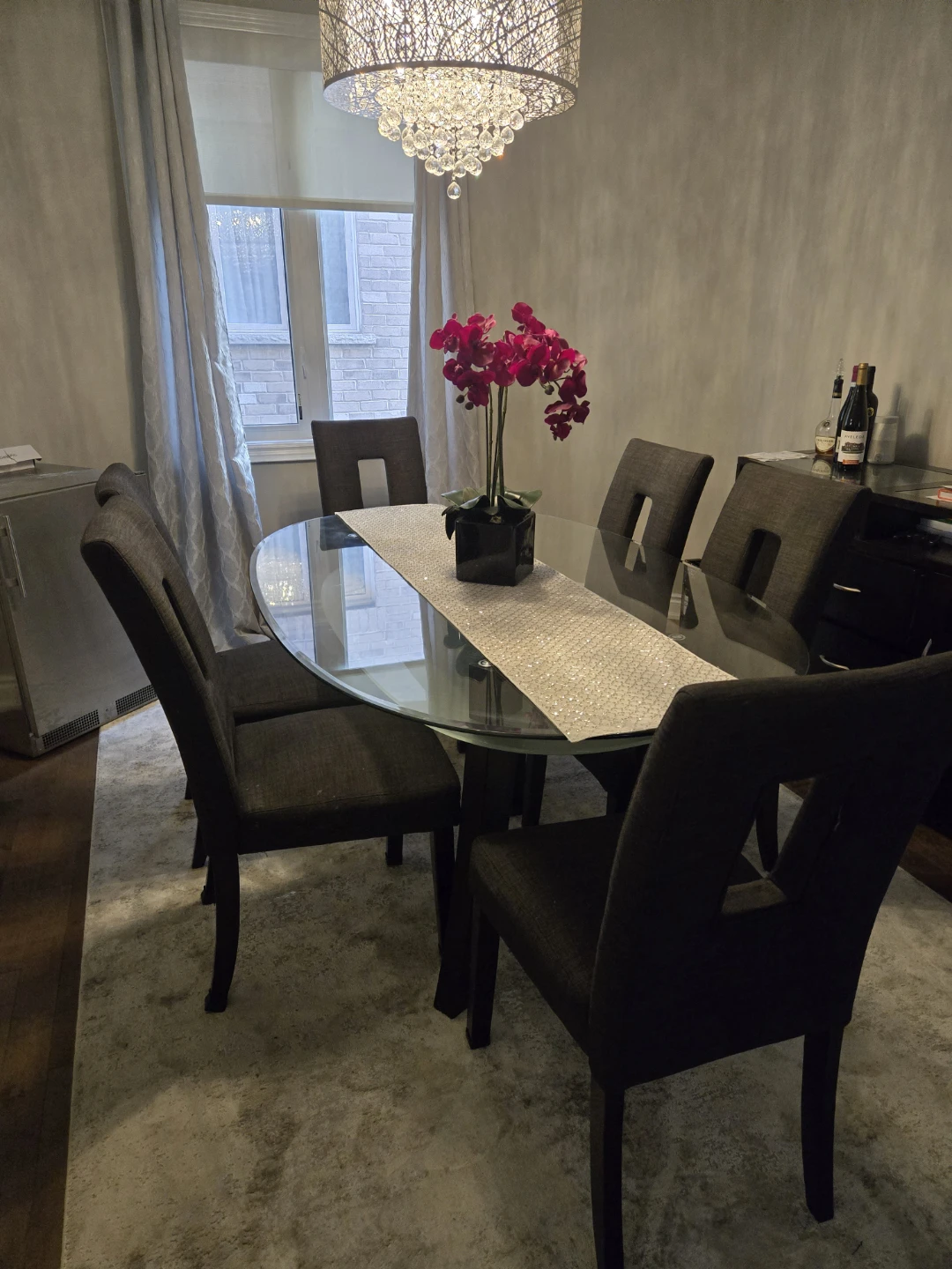 Glass Dining Table with 6 Chairs - photo 2