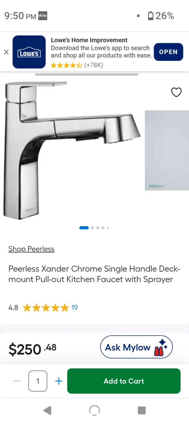Peerless faucet chrome