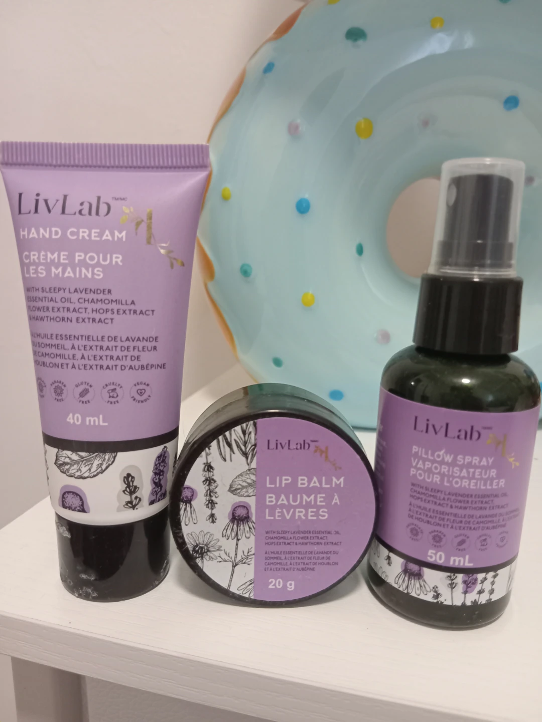 LivLab Hand Cream, Lip Balm, and Pillow Spray Set