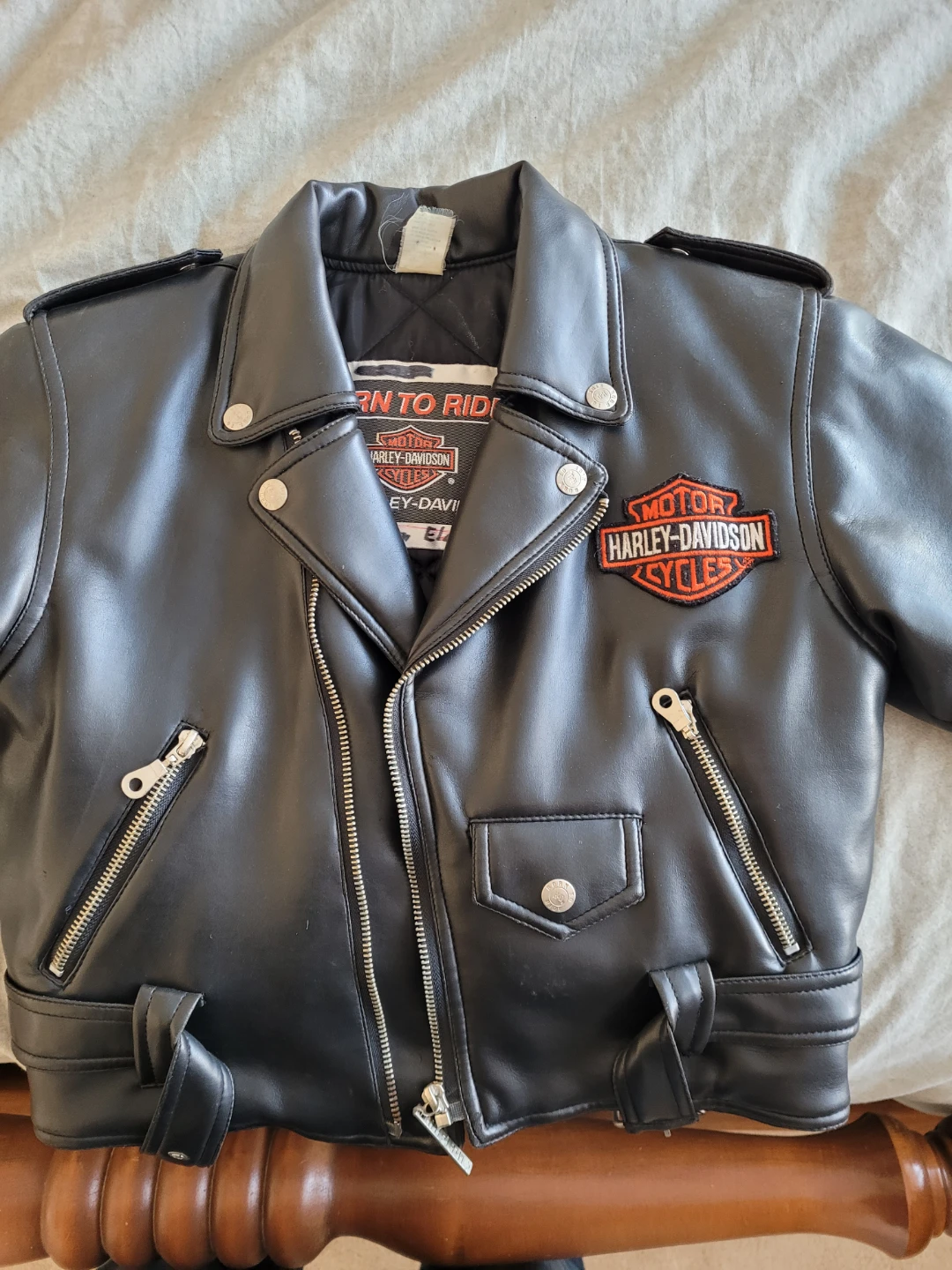 Harley-Davidson Kids Black Faux Leather Motorcycle Jacket