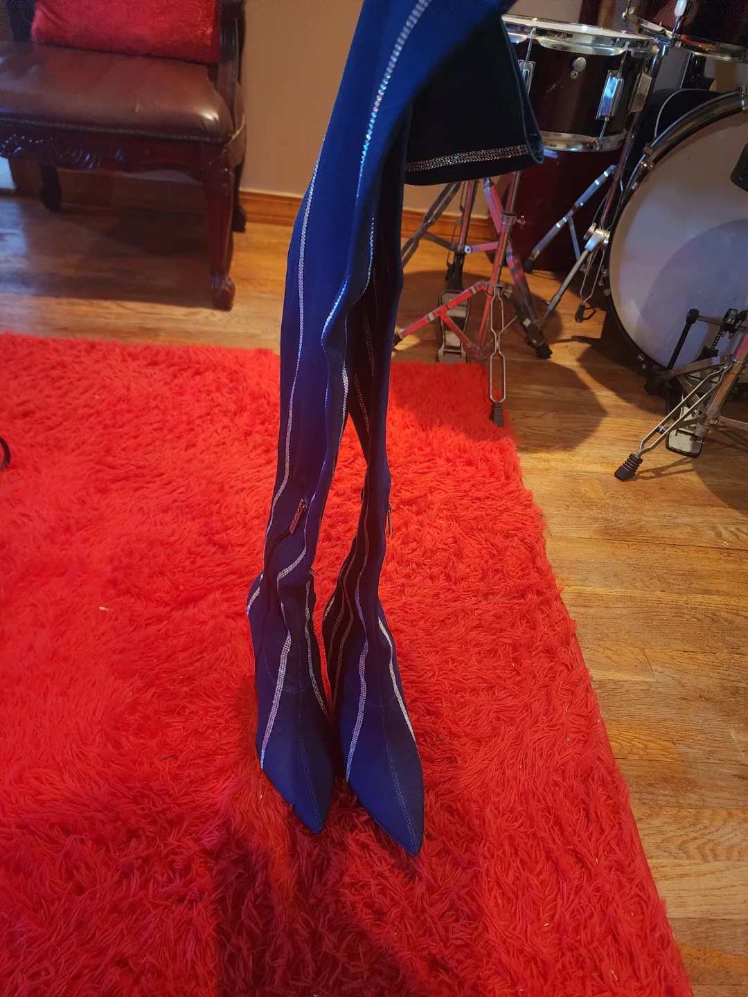 Cape Robbin "Denim Boot" Rhinestone Thigh-High Boots