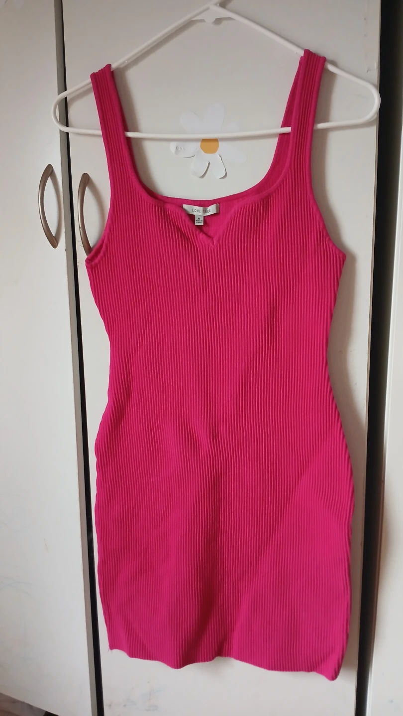 Love Tree Ribbed Tank Dress - Hot Pink - Size M - photo 3