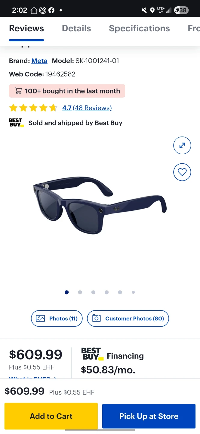Ray-Ban Meta Glasses "Wayfarer" Gen 2