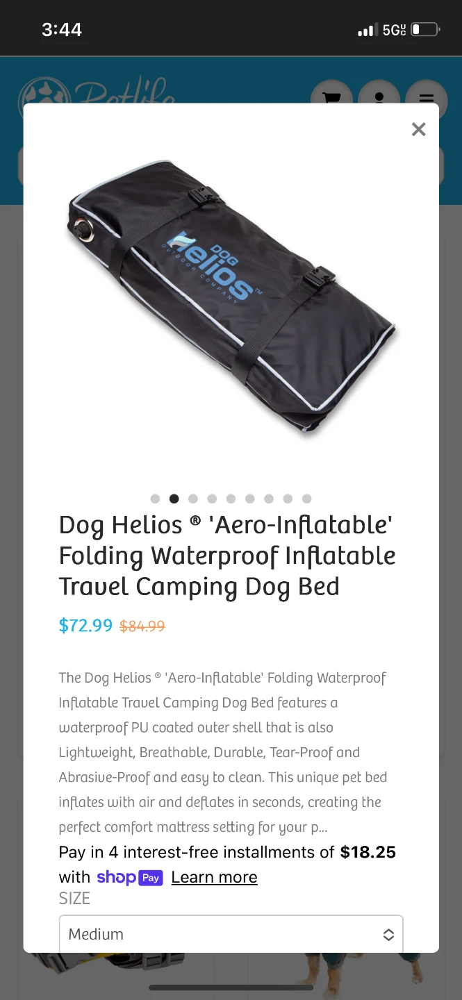 Dog Helios Aero-Inflatable Medium Travel Dog Bed - photo 2