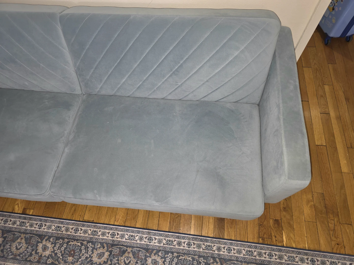 Light Blue Velvet Futon Sofa Mapio - photo 4