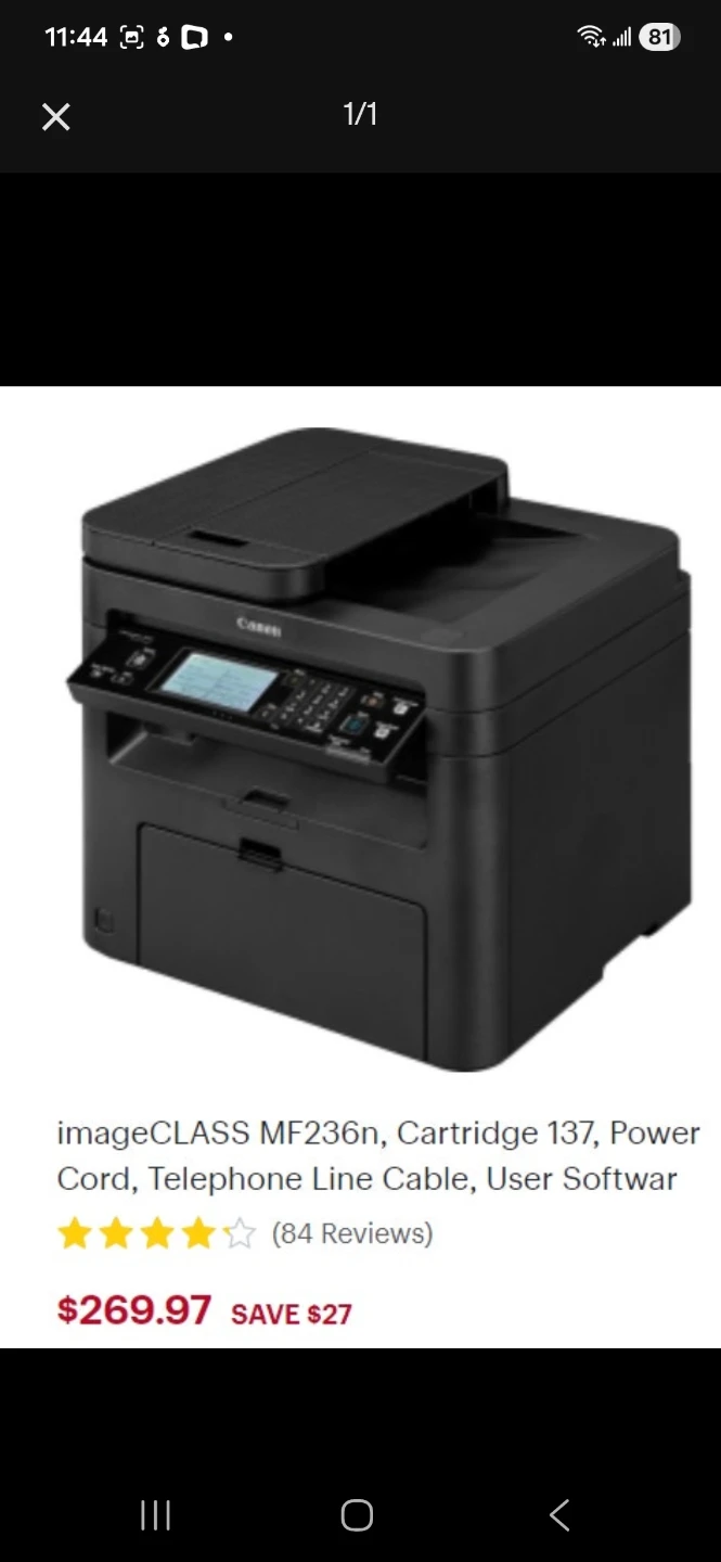 Canon imageCLASS MF236n Laser Printer + Scanner