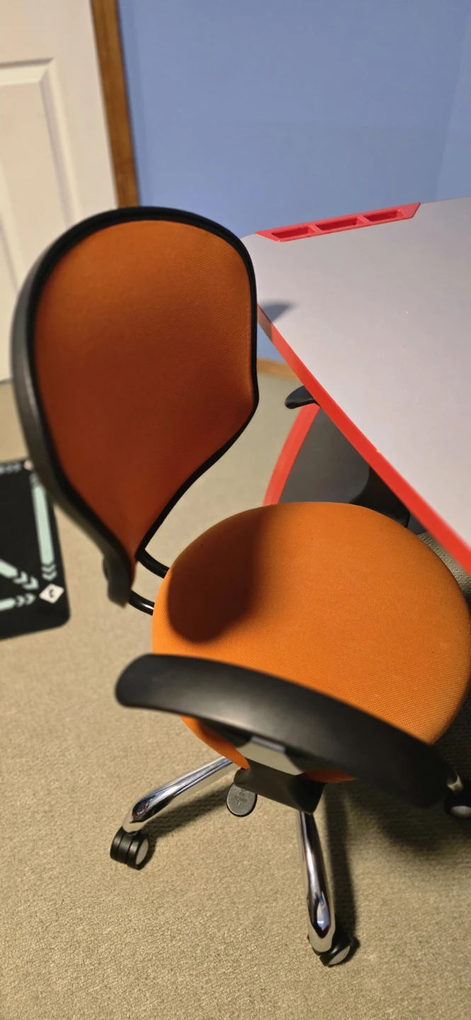Red and Grey Kids Desk with Orange Chair - photo 3