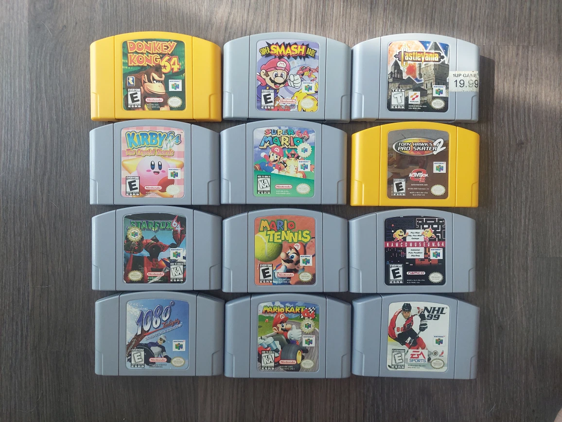 12-Game N64 Bundle - Mario Kart, Smash Bros, Donkey Kong, Kirby