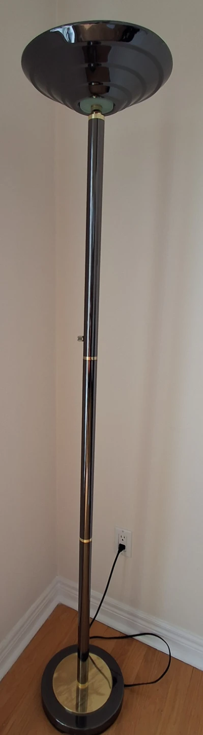 Vintage Floor Lamp - Chrome and Brass Accents