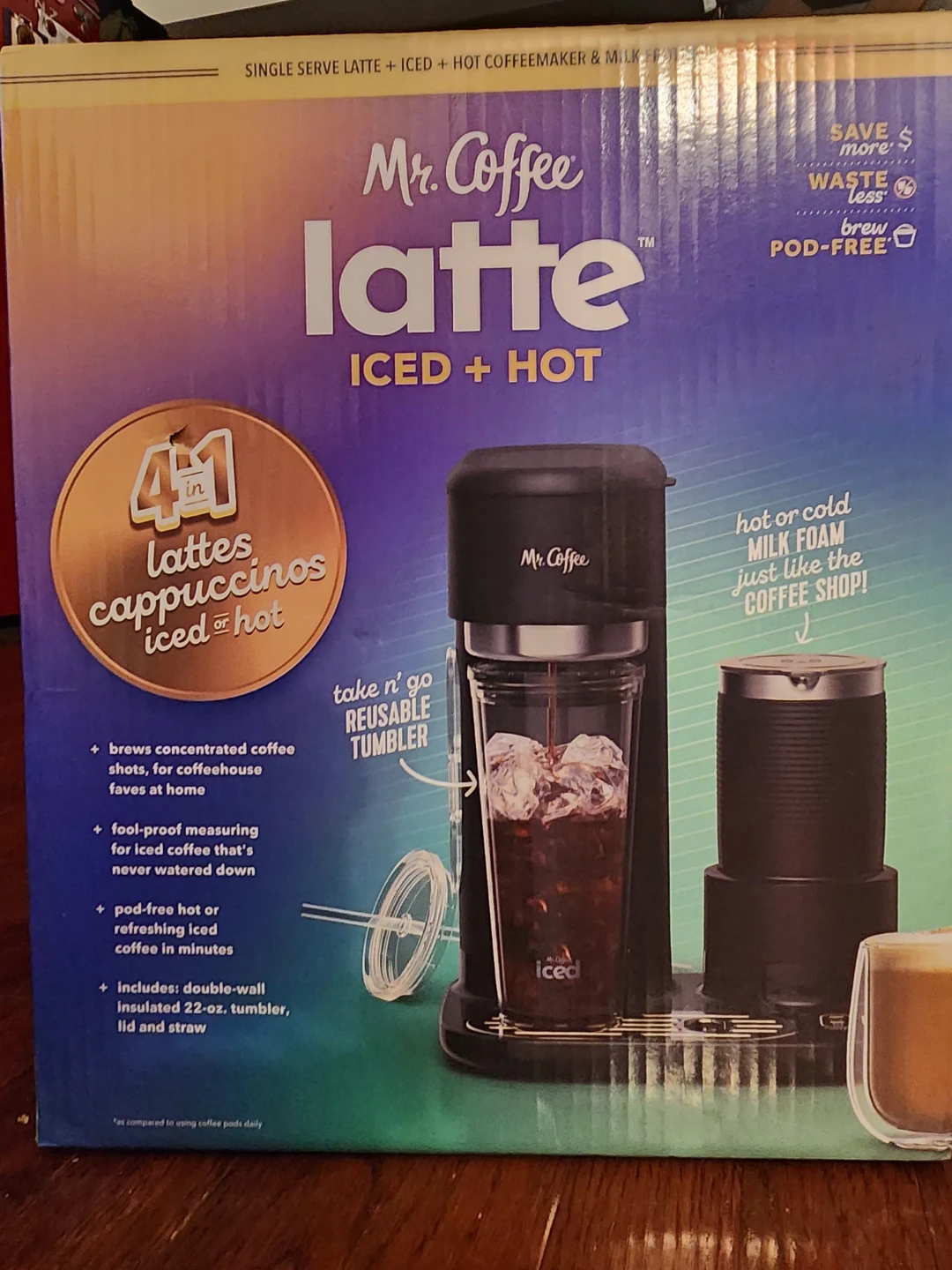 Mr. Coffee Latte ICED + HOT Single Serve Coffee Maker
