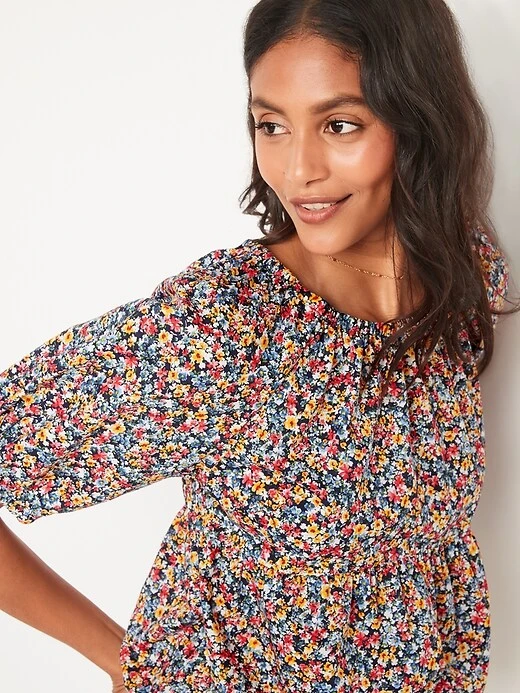 Old Navy Floral Puff Sleeve Blouse - Size S - photo 4