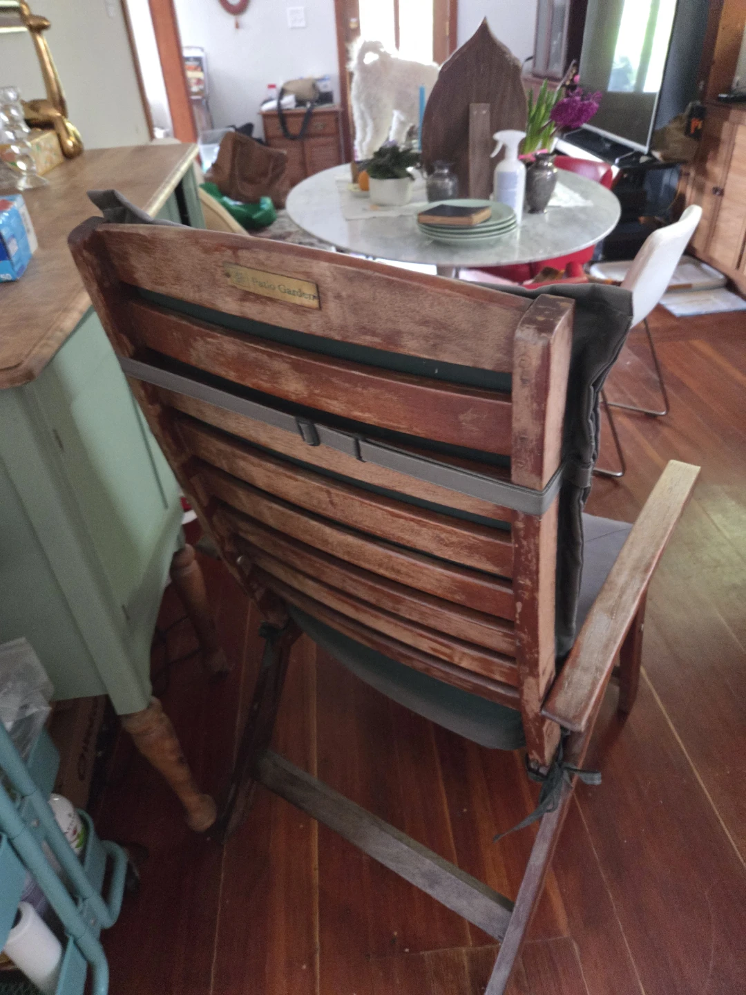 Wooden Deck Chair with Padded Cushion - photo 2