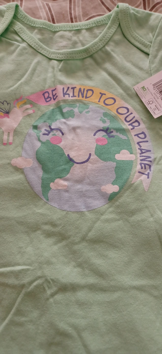 Onesie "Be Kind To Our Planet" Unicorn Earth Graphic - photo 2