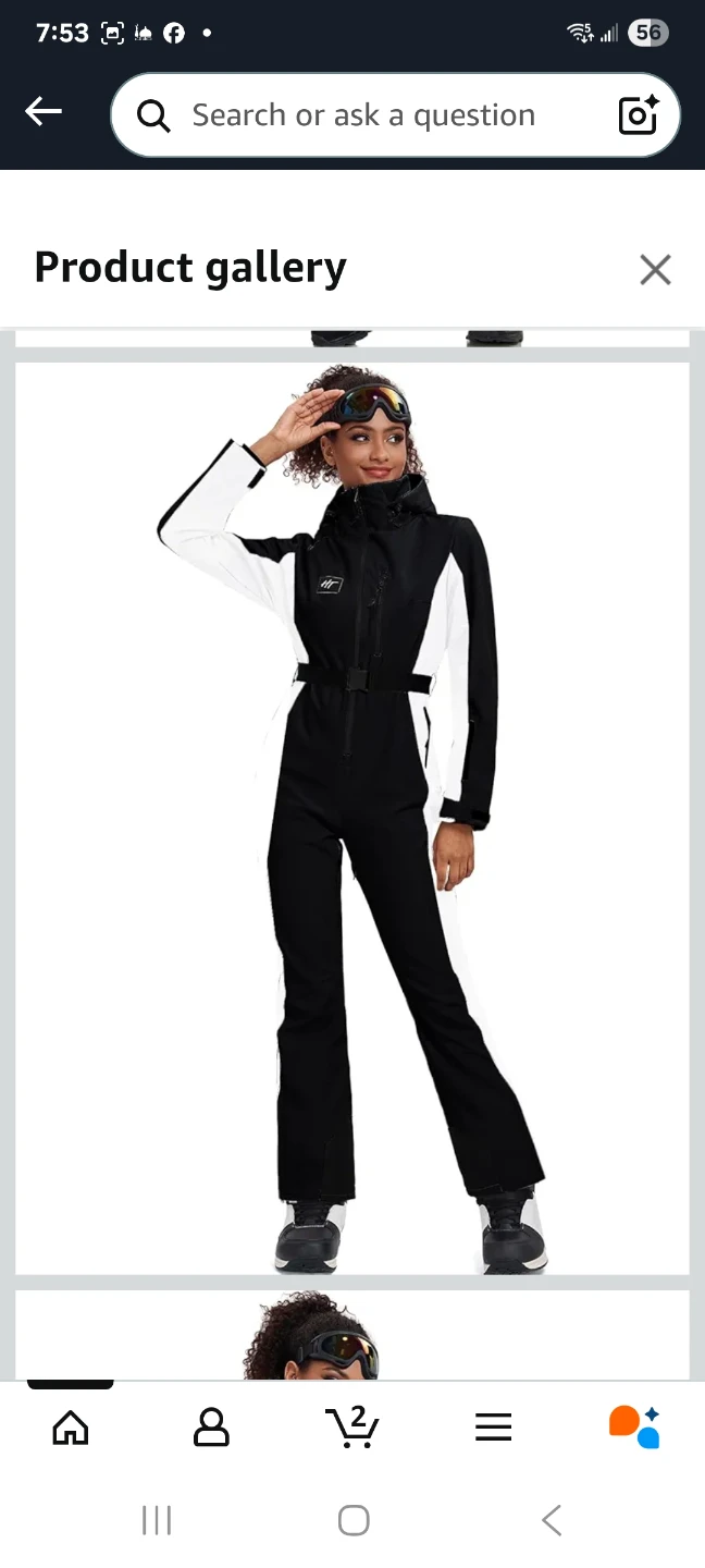 Women's Black and White Ski Suit Jumpsuit - photo 2