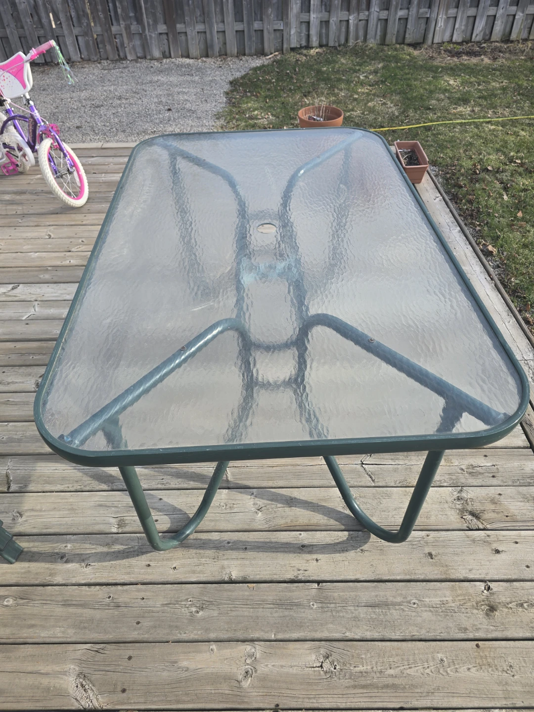 Stackable Patio Chairs and Glass Table Set - photo 3