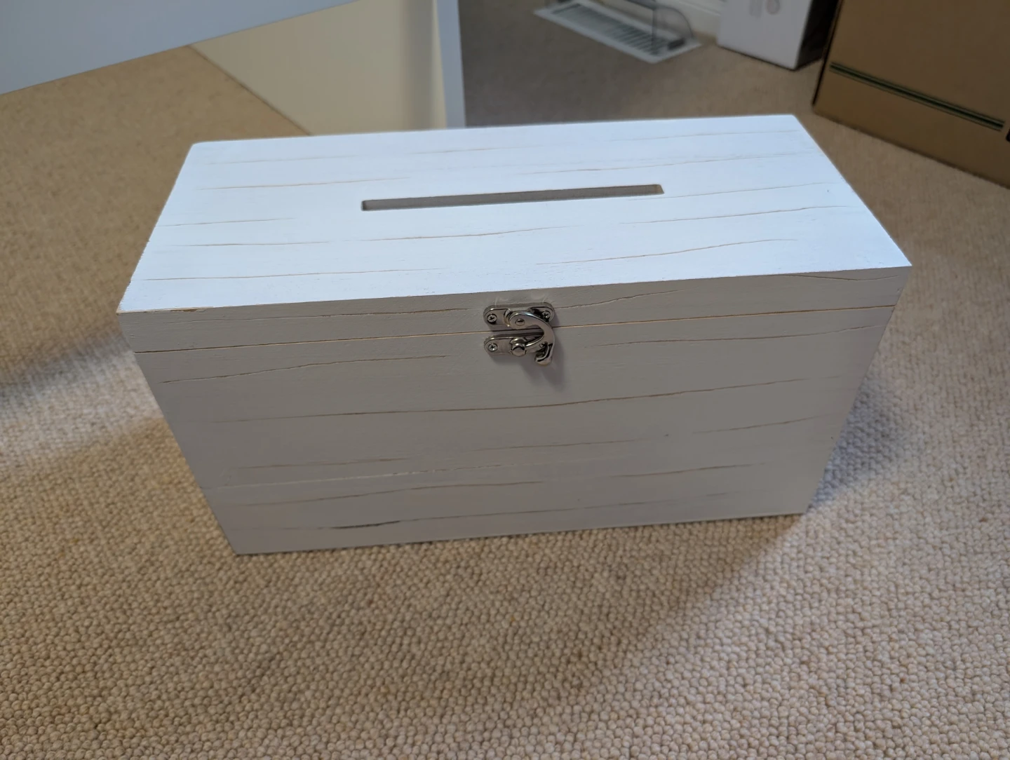 White Wooden Card Box