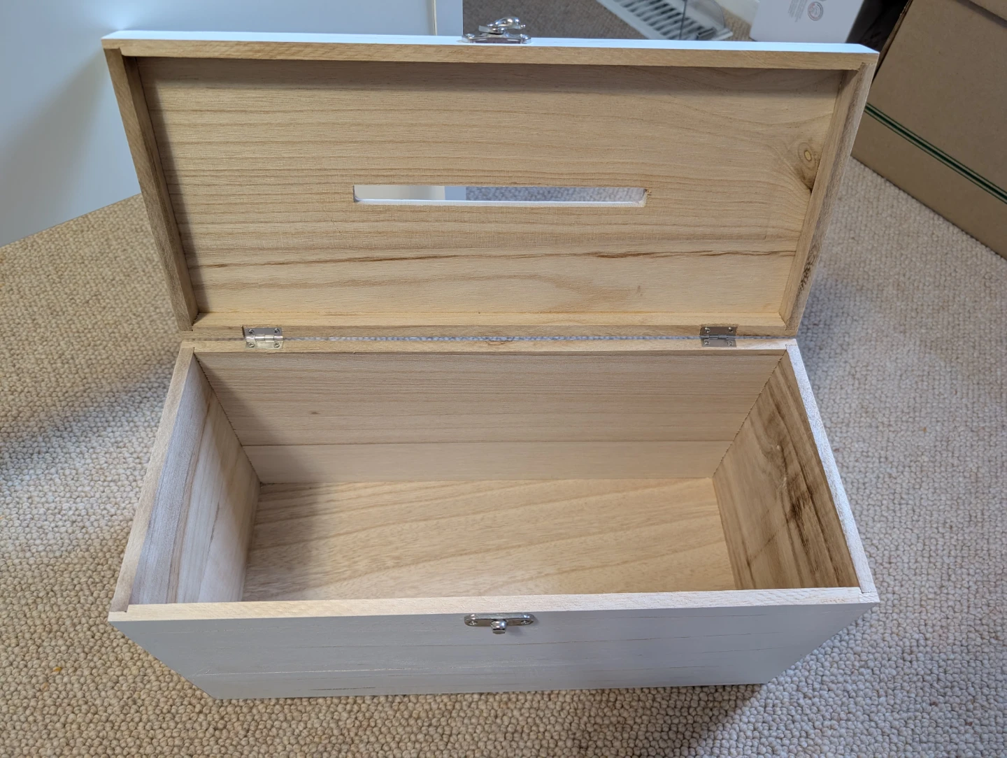 White Wooden Card Box - photo 2
