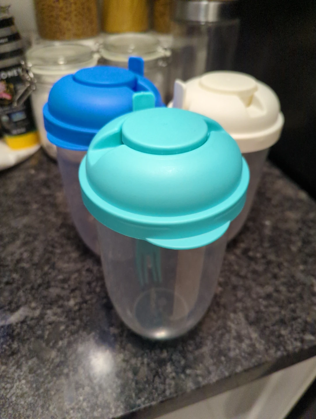Set of 3 Salad Shaker Cups with Forks