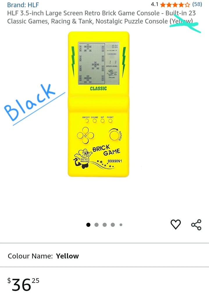 NEW!   HLF Brick Game 9999 in 1 Retro Handheld Game Console 🧡 - photo 2