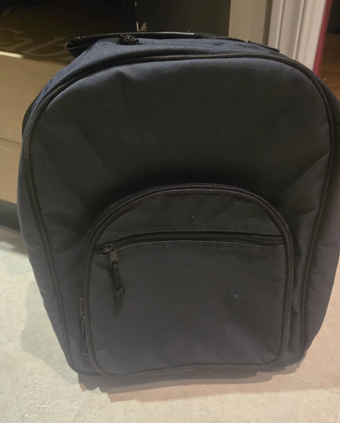 Dark Blue Backpack with Front Pocket