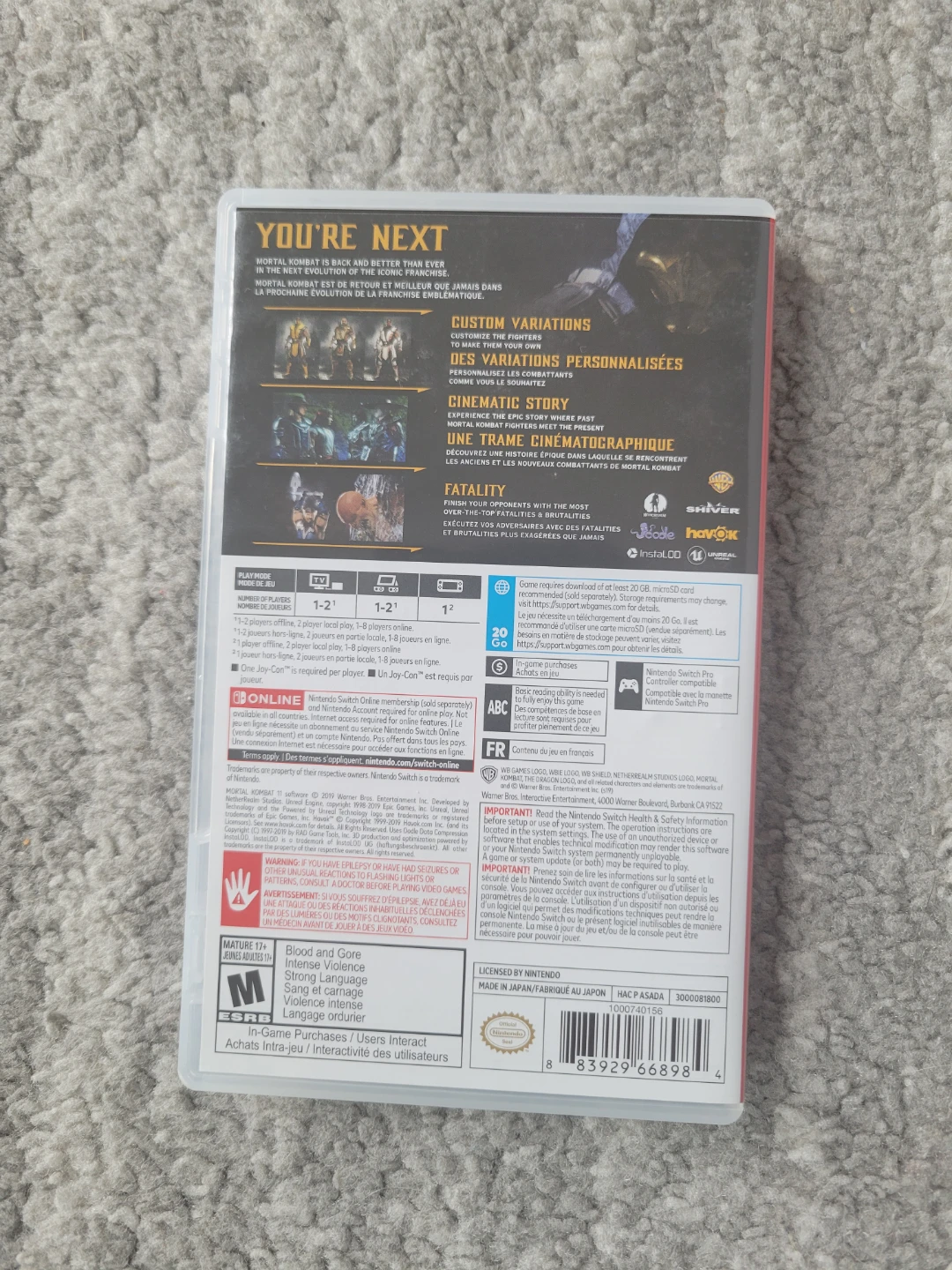 Nintendo Switch Mortal Kombat Game - photo 2