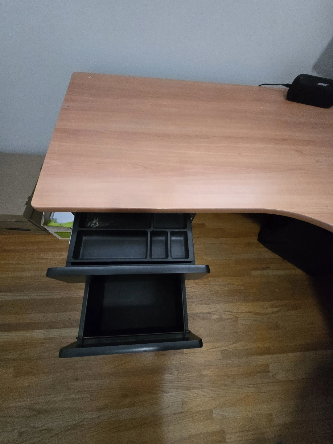 L-Shaped Corner Desk with Hutch and Drawers - photo 3