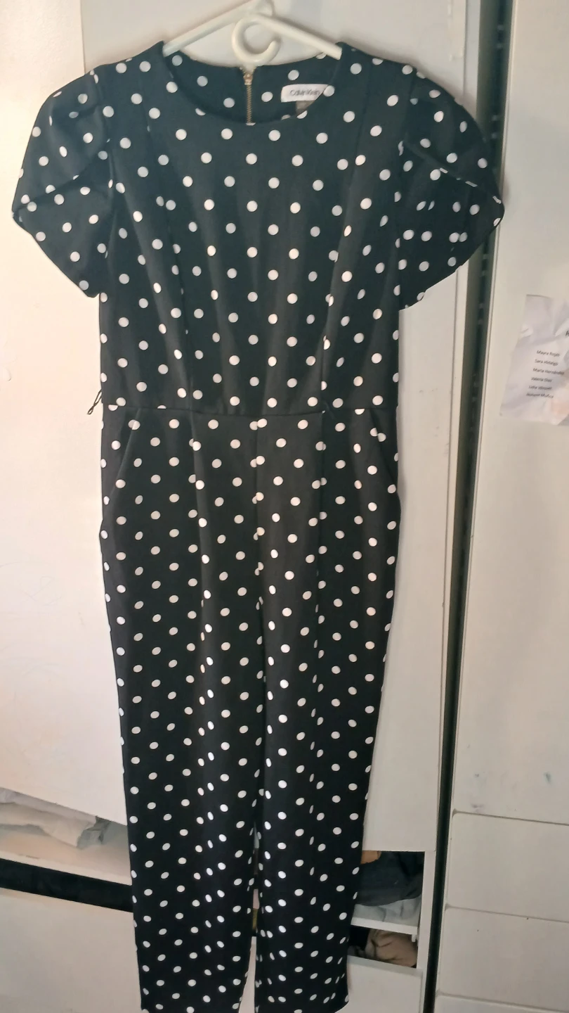 Calvin Klein Black Polka Dot Jumpsuit - Size 4 - photo 3