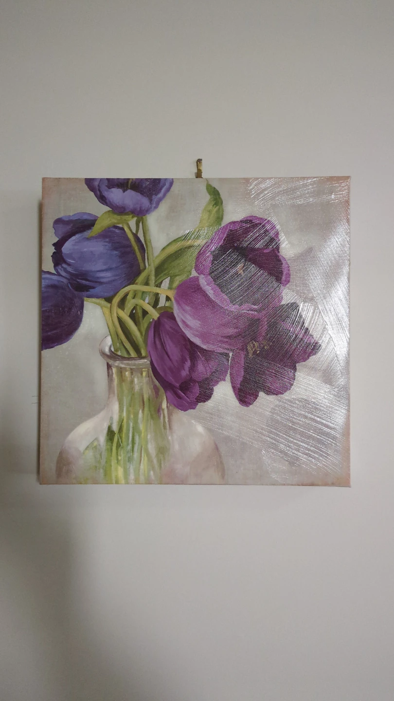 Purple Tulips in Vase Canvas Art