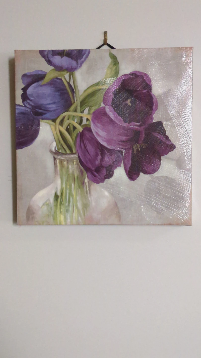 Purple Tulips in Vase Canvas Art - photo 2