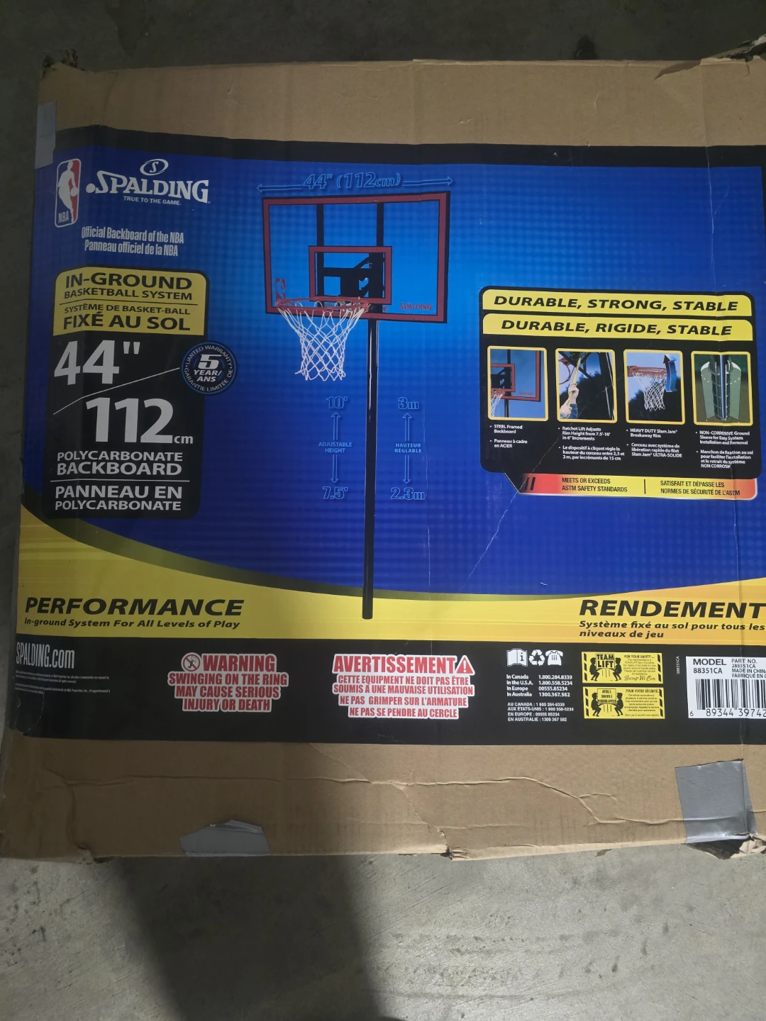 Spalding 44" In-Ground Basketball System