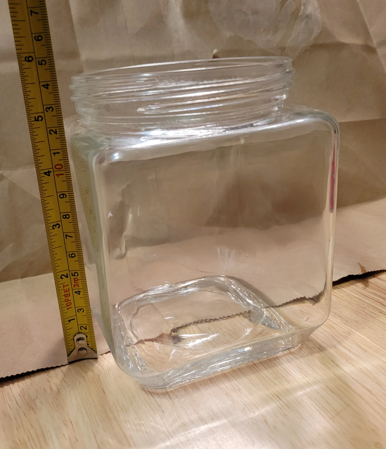 Square Glass Storage Jar with Stainless Steel Lid - photo 4